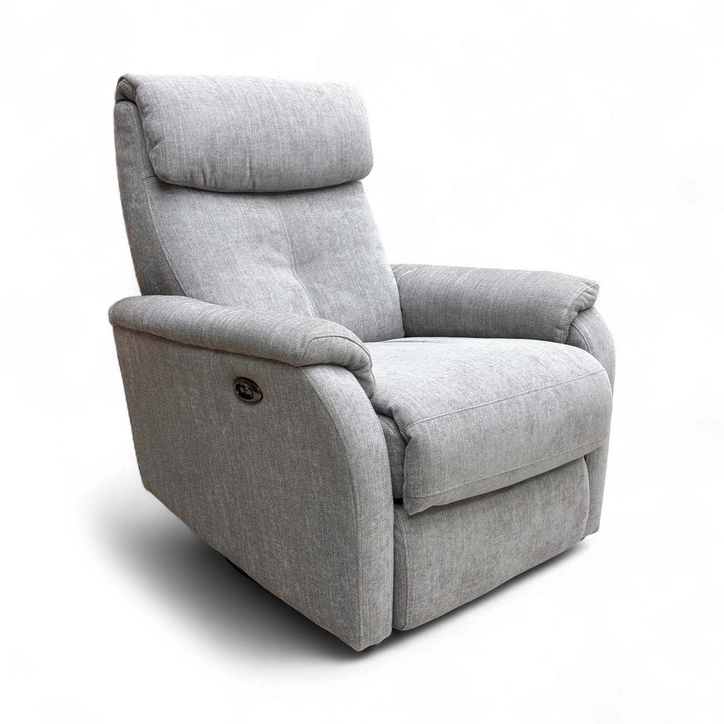 Side view emphasizing the High Back Design of the armchair, offering improved lumbar support.
