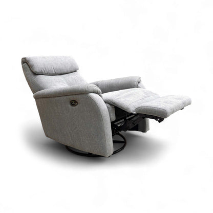 Angled view of the chair, possibly showing its swivel base.