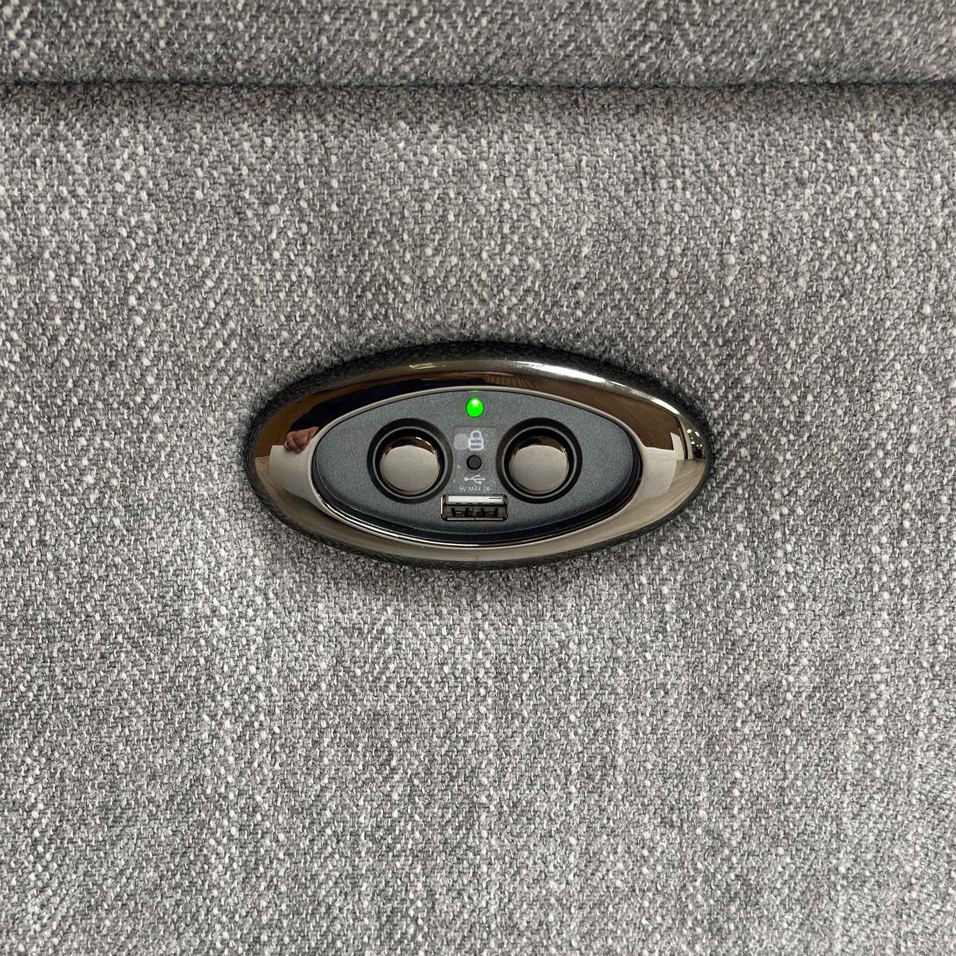 Close-up of the power control buttons/mechanism.