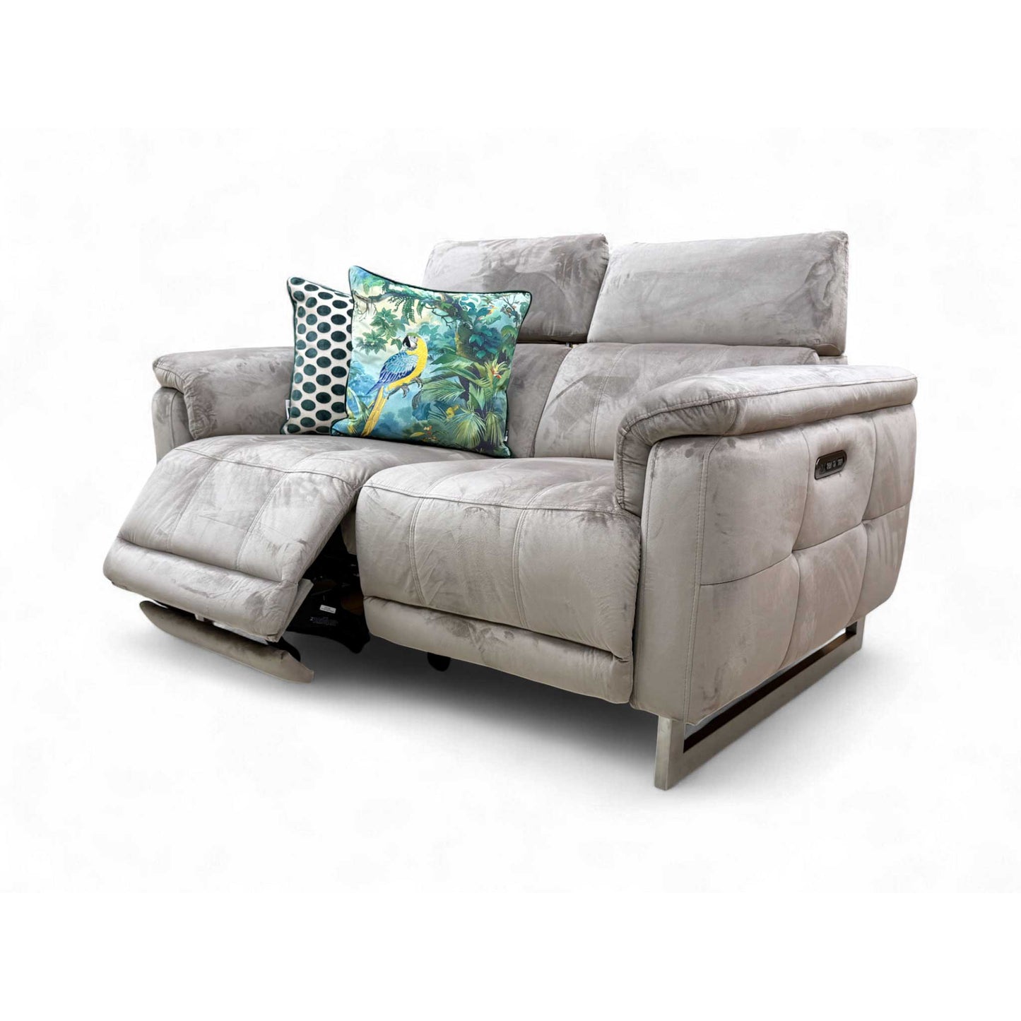 Lifestyle view of the Power Recliner Sofa, highlighting the functionality of the adjustable Telescopic Headrests.