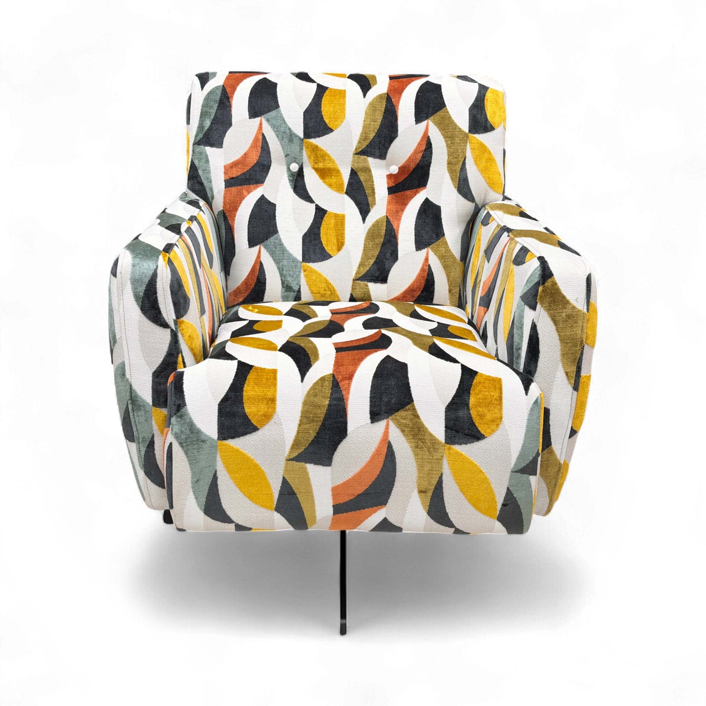 Full front view of the accent swivel chair.