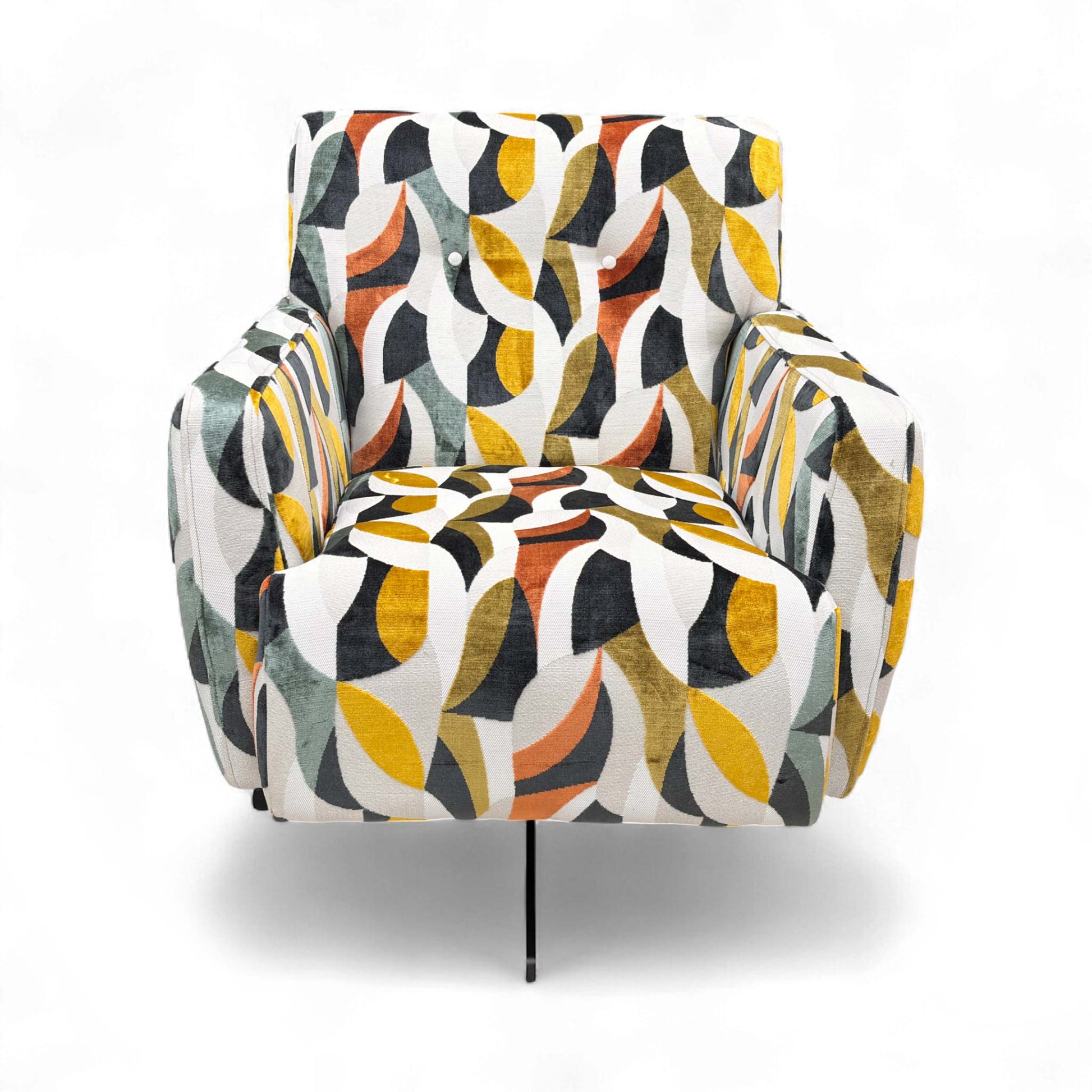 Full front view of the accent swivel chair.