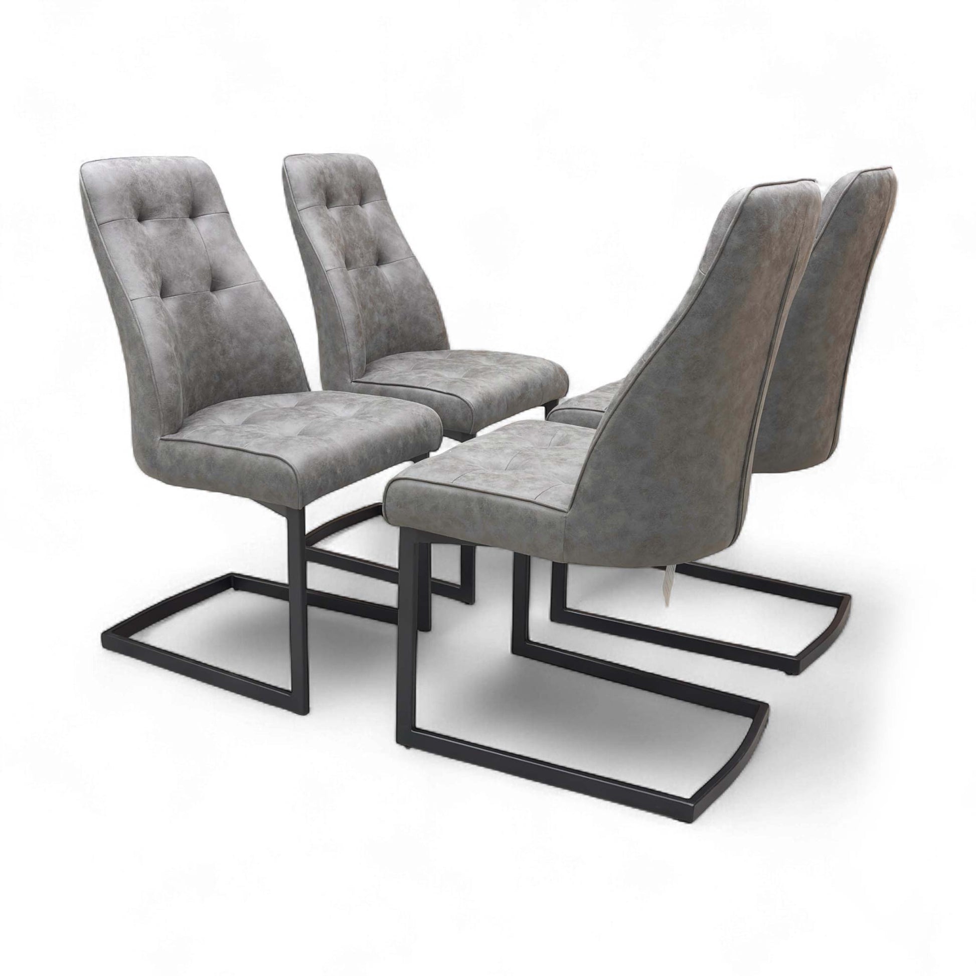 Side profile view of the chair, showing the shape and cantilever leg structure.