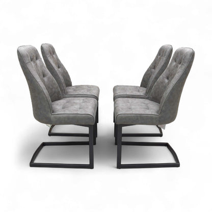 Full front view of a single dining chair.