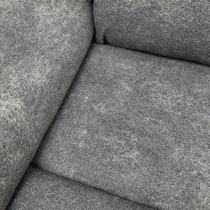 Detail shot of the plush Teddy Velvet fabric texture in Charcoal Grey.