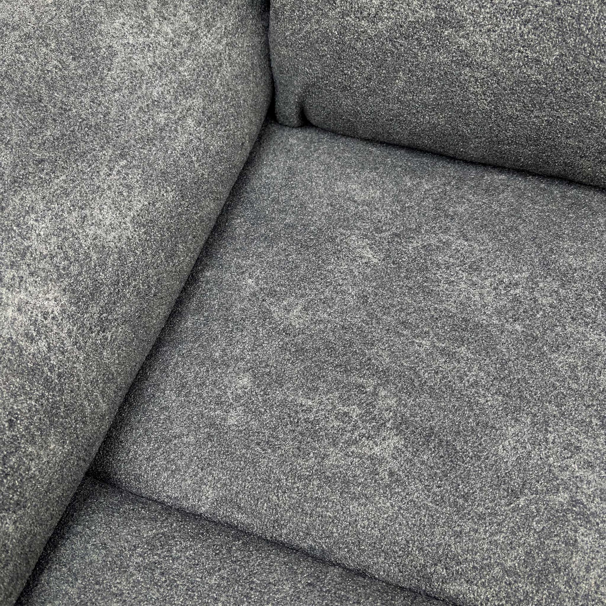 Detail shot of the plush Teddy Velvet fabric texture in Charcoal Grey.