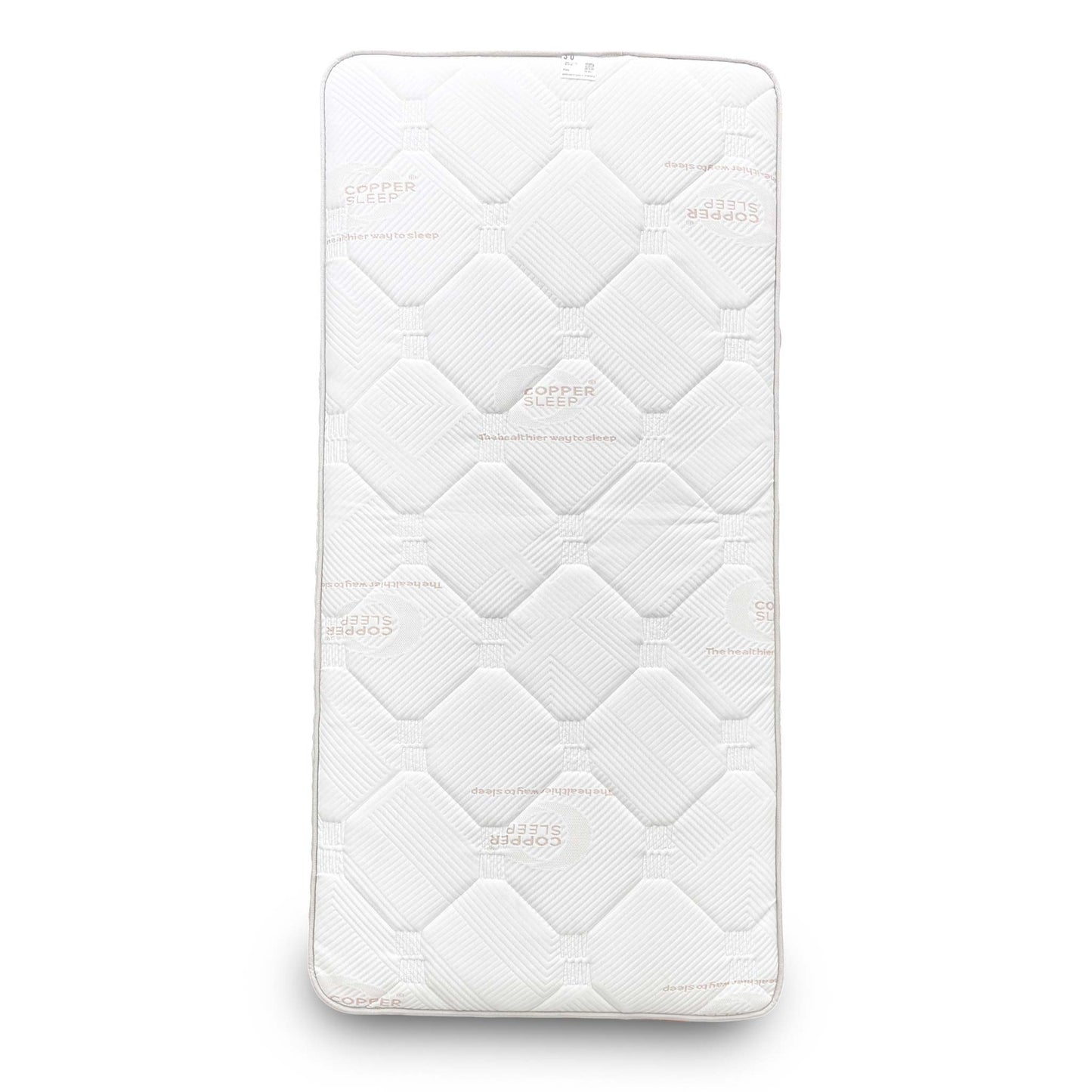 Full view of the Single (3'0) Highgrove 'Copper Sleep' 2000 Pocket Sprung Mattress with white breathable cover.