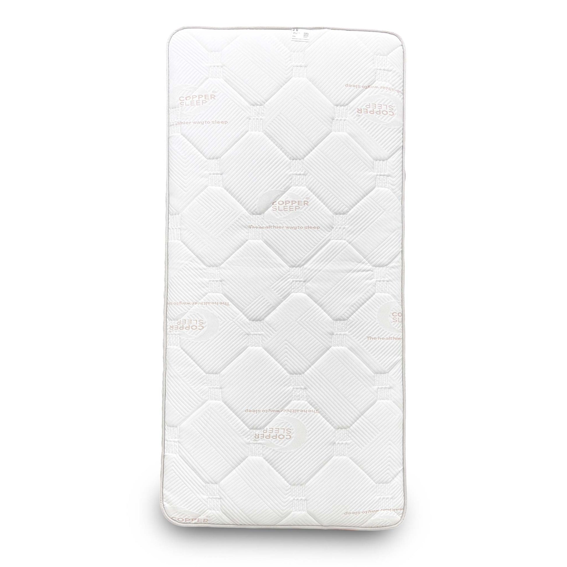 Full view of the Single (3'0) Highgrove 'Copper Sleep' 2000 Pocket Sprung Mattress with white breathable cover.