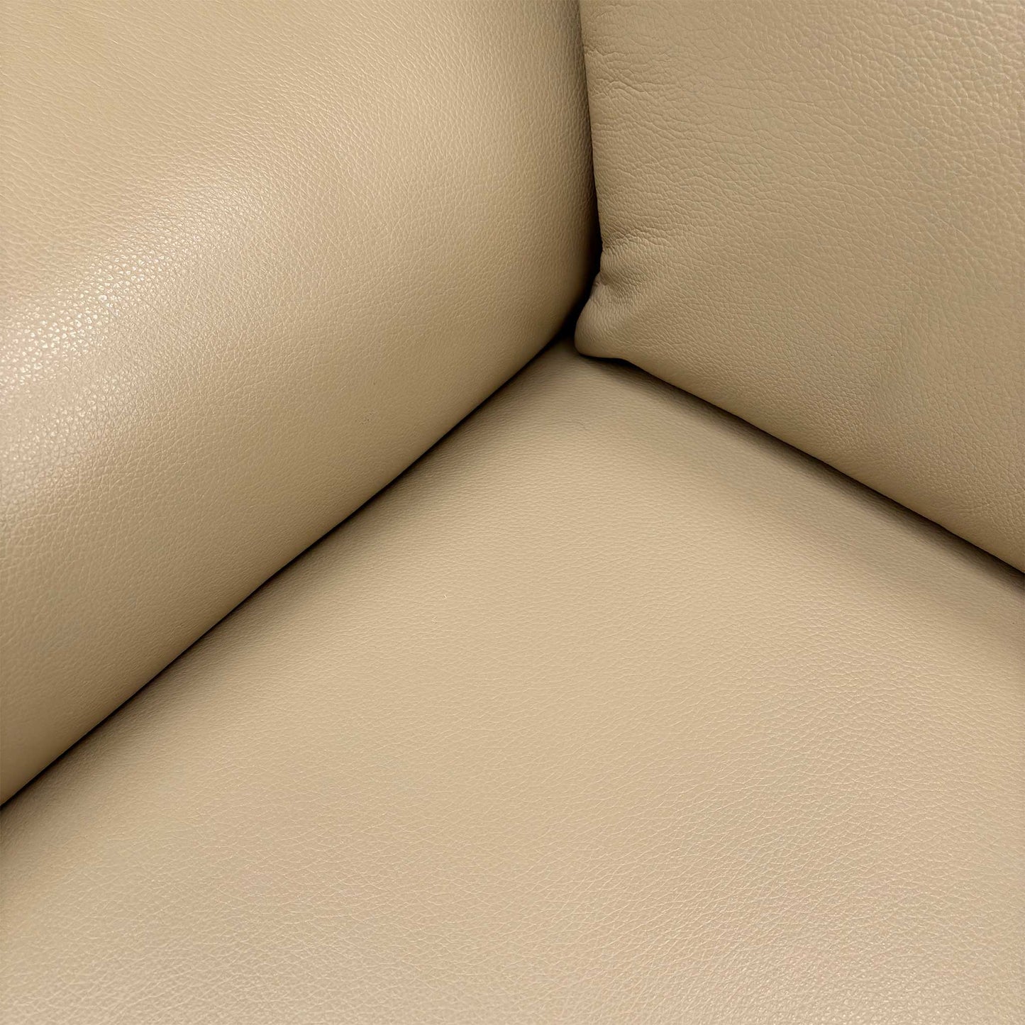 Close-up of the leather texture and stitching.