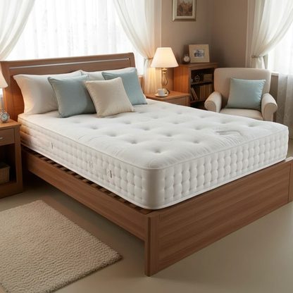 Living Room with mattress, showcasing the side borders and its deep profile.