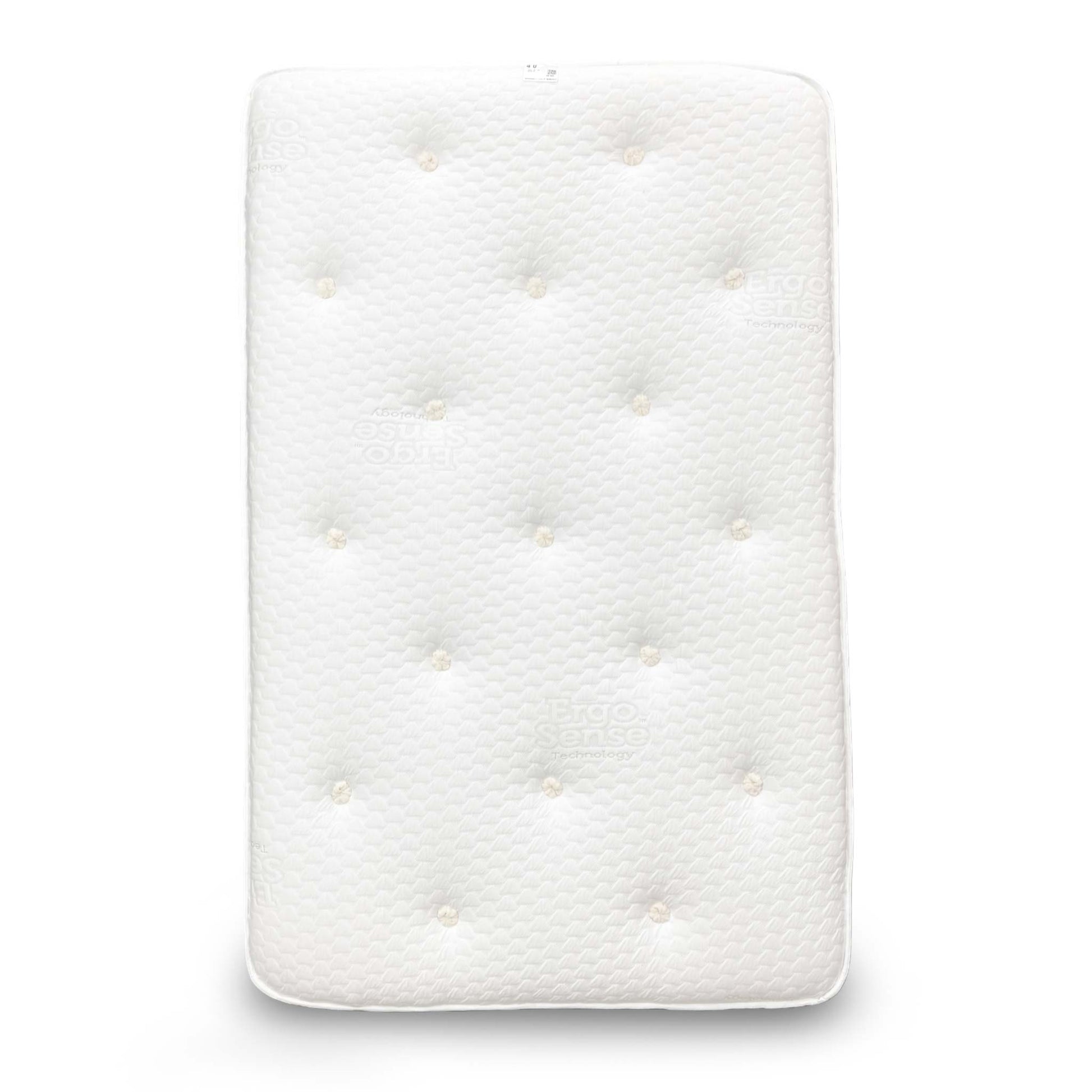 Full view of the Small Double 'Sleep Story Ergonomic' Mattress, showcasing its supportive structure and breathable stretch fabric cover.