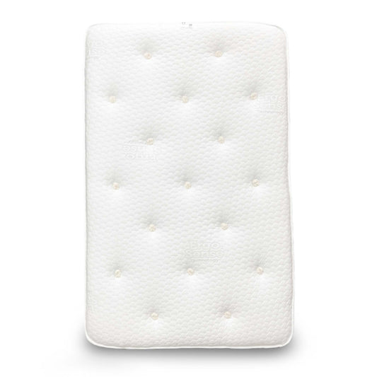 Full view of the Small Double 'Sleep Story Ergonomic' Mattress, showcasing its supportive structure and breathable stretch fabric cover.