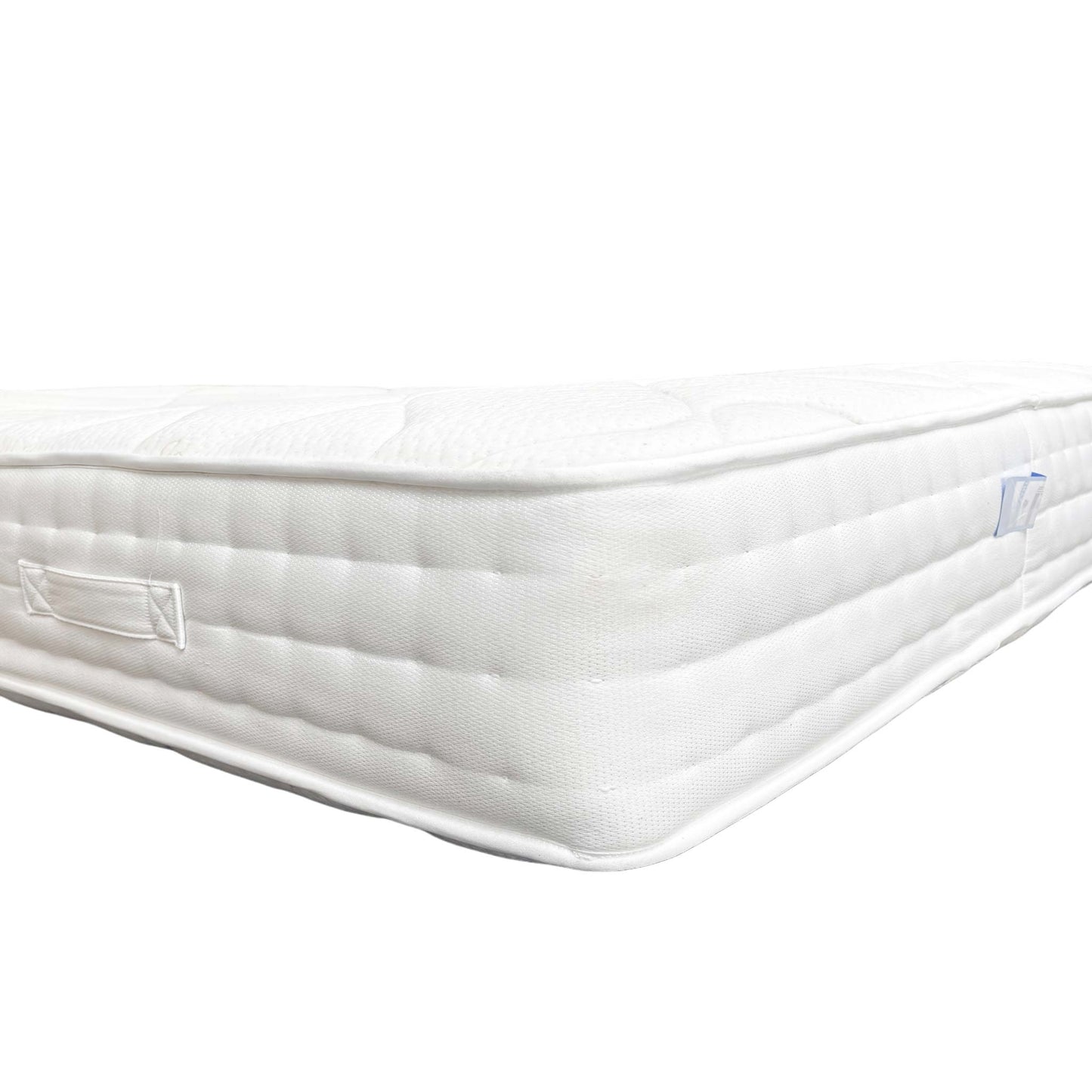 Close-up of the mattress's tufted surface and the feel of the ultra-soft cashmere blend cover.