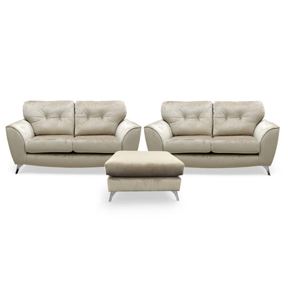 'Dawson' Mink Dawson Velvet 2 + 2 Seater Sofa with Footstool - product photo 2