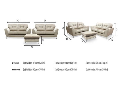 'Dawson' Mink Dawson Velvet 2 + 2 Seater Sofa with Footstool - product photo 4