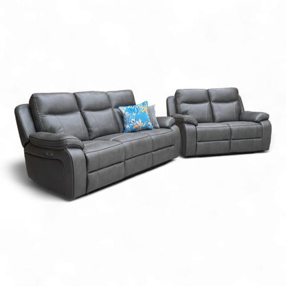 Side view of the Graphite Grey 'Vinson' set in a styled contemporary living space.