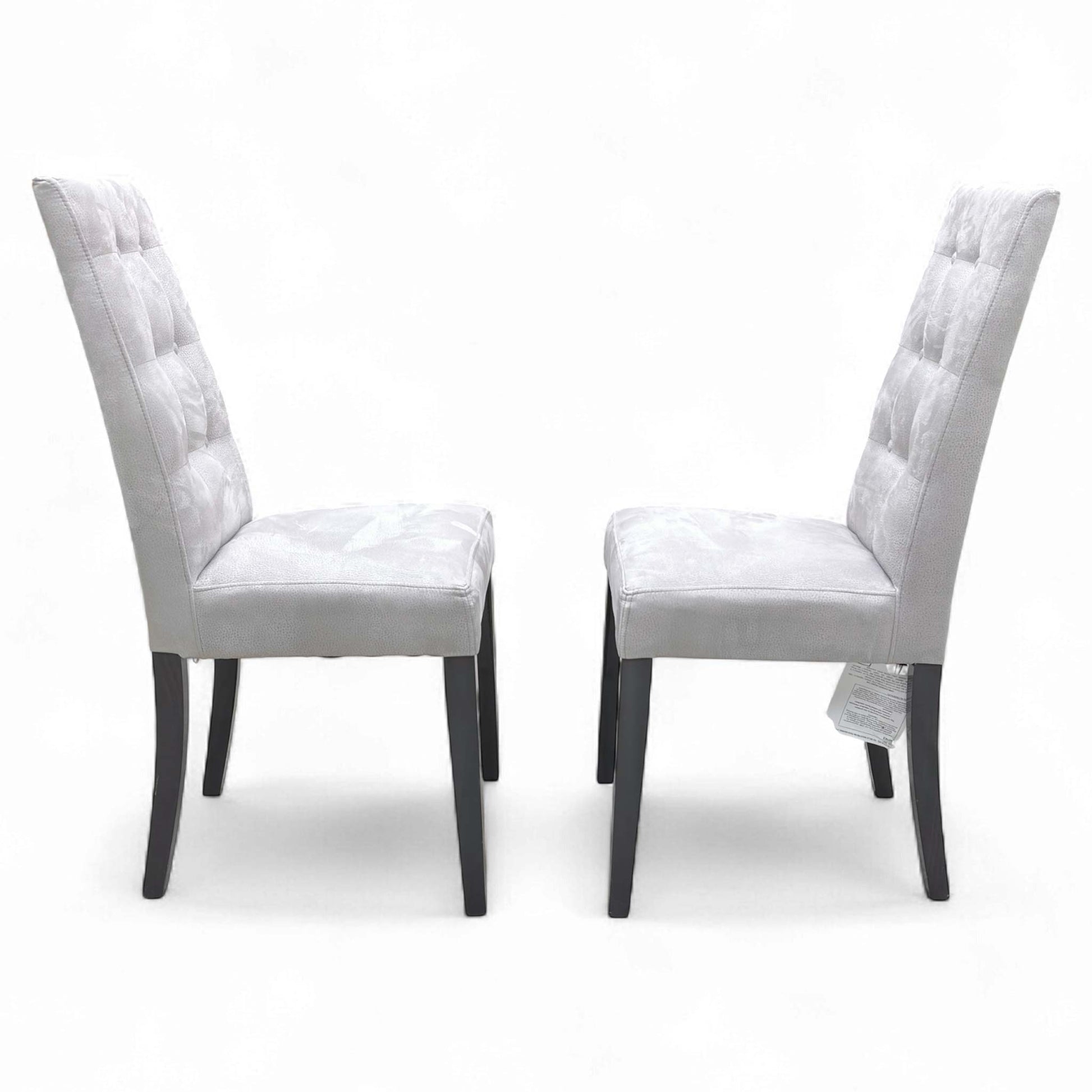 Side view of the Mia High Back Dining Chair, showing its slim profile, depth, and the height of the backrest (98 cm).