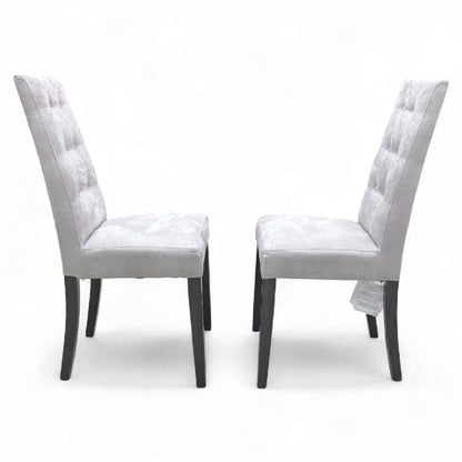 Side view of the Mia High Back Dining Chair, showing its slim profile, depth, and the height of the backrest (98 cm).