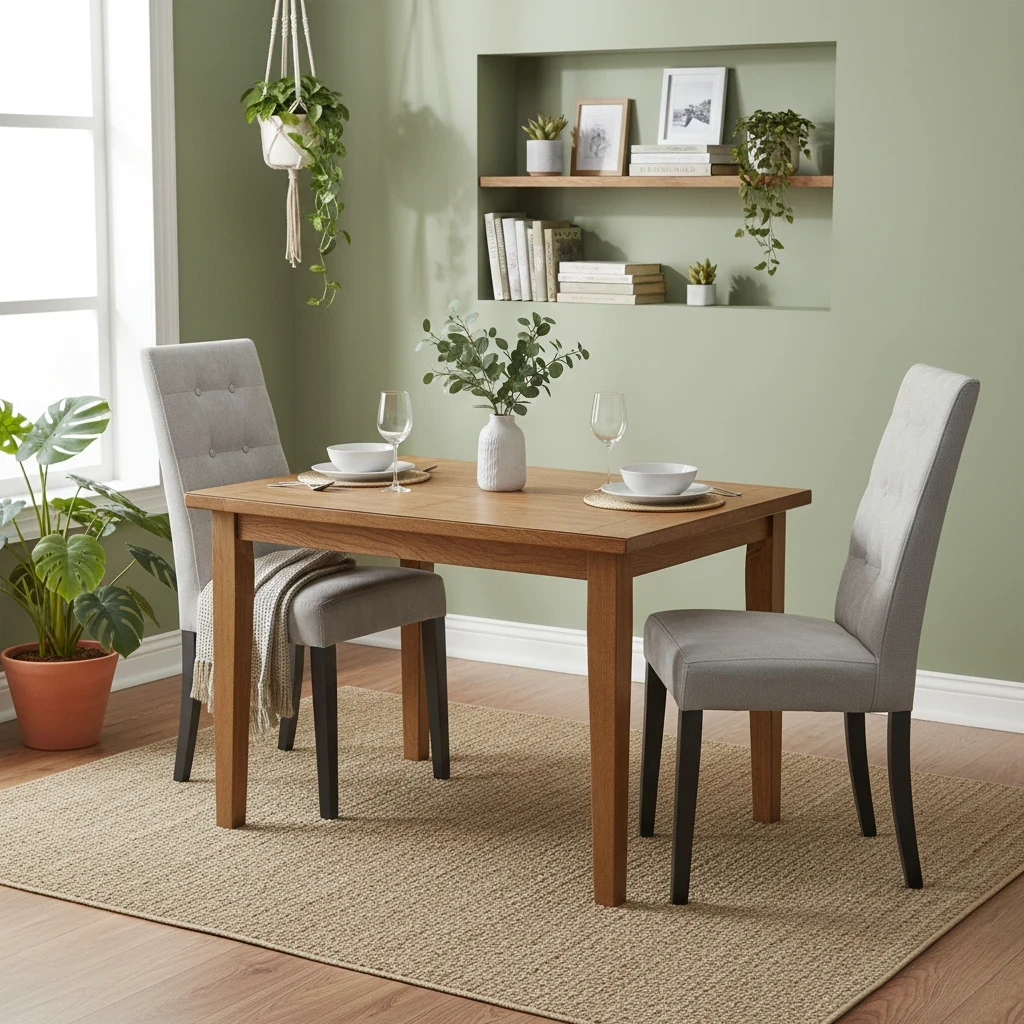 Living Room of a single Mia Dining Chair, highlighting the contemporary silver color and wood frame.