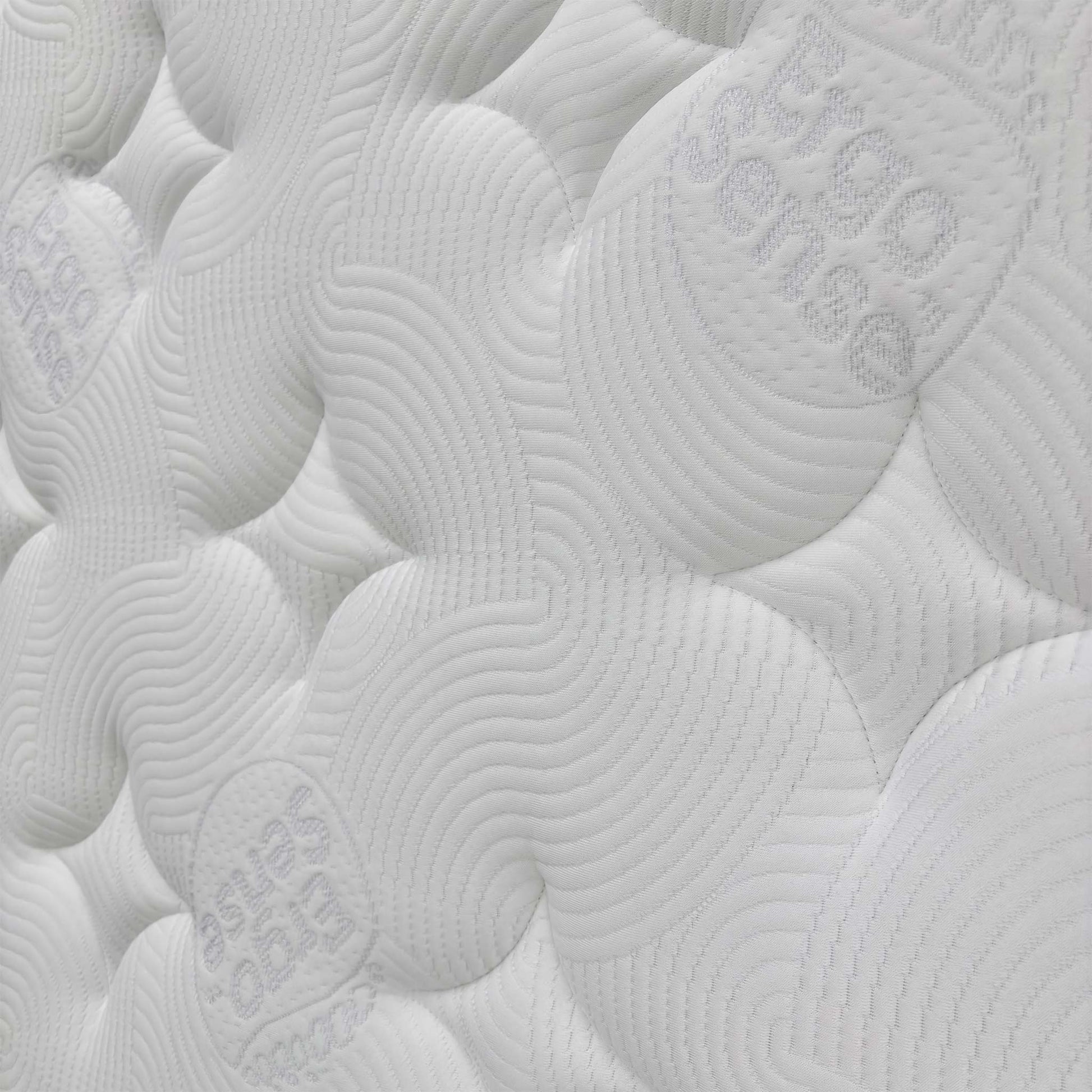 Close-up of the mattress side border and quilted cover, illustrating the quality and 28 cm depth of the Lene Soft Tension Mattress.