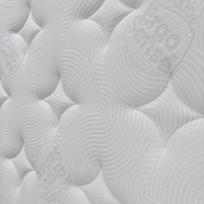 Close-up of the mattress side border and quilted cover, illustrating the quality and 28 cm depth of the Lene Soft Tension Mattress.