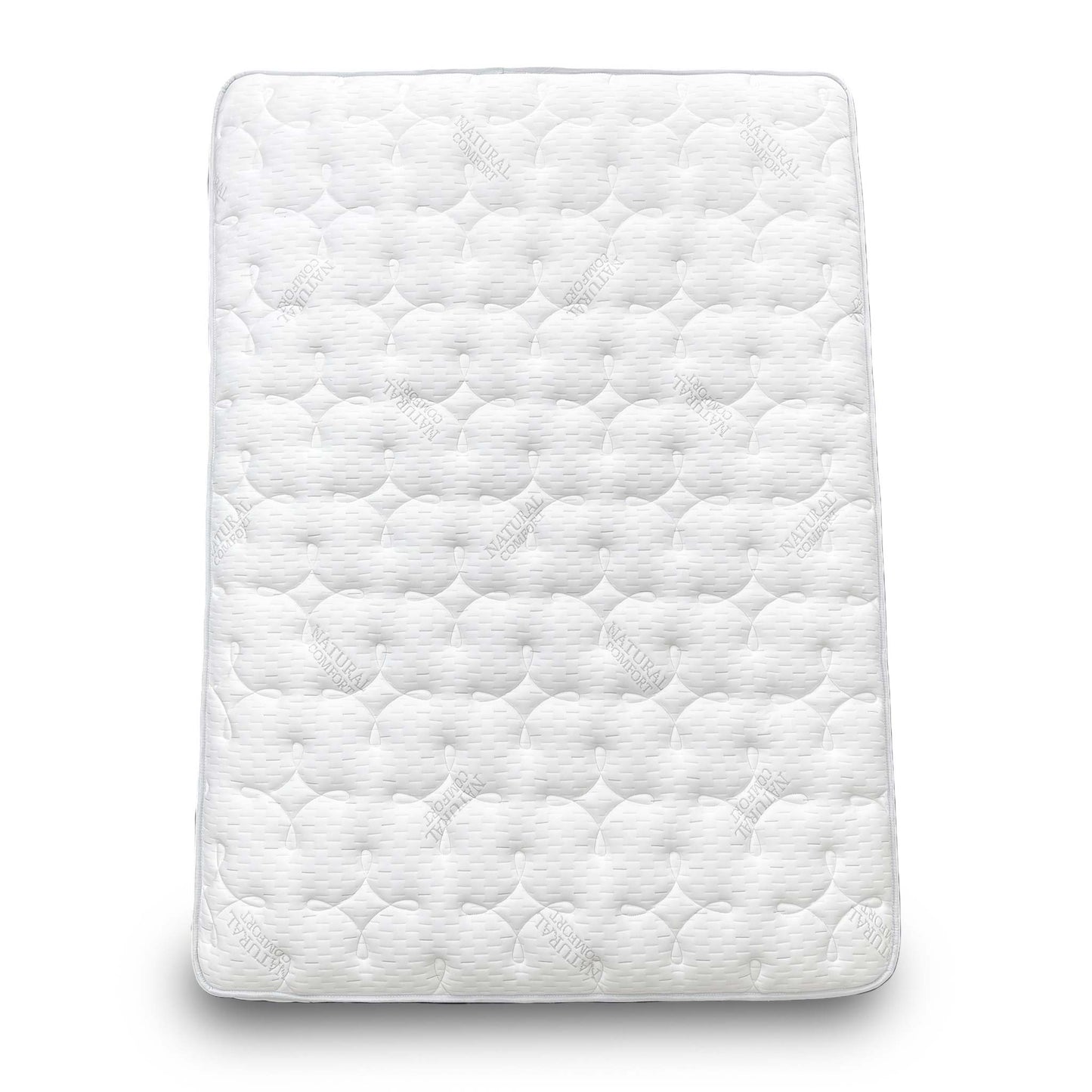 Full view of the Raglan 3000 Pocket Spring Double Mattress, highlighting its solid white color and hand-tufted surface.