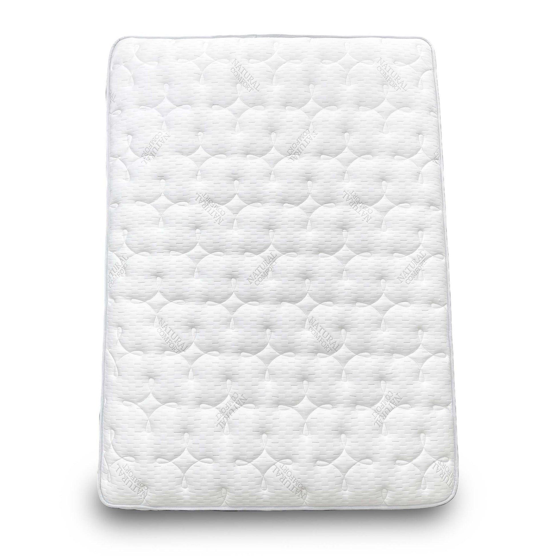 Full view of the Raglan 3000 Pocket Spring Double Mattress, highlighting its solid white color and hand-tufted surface.