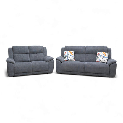 Full view of the Utah 3 Seater Sofa (207 cm wide) in Gunmetal Grey, highlighting its clean, contemporary style.