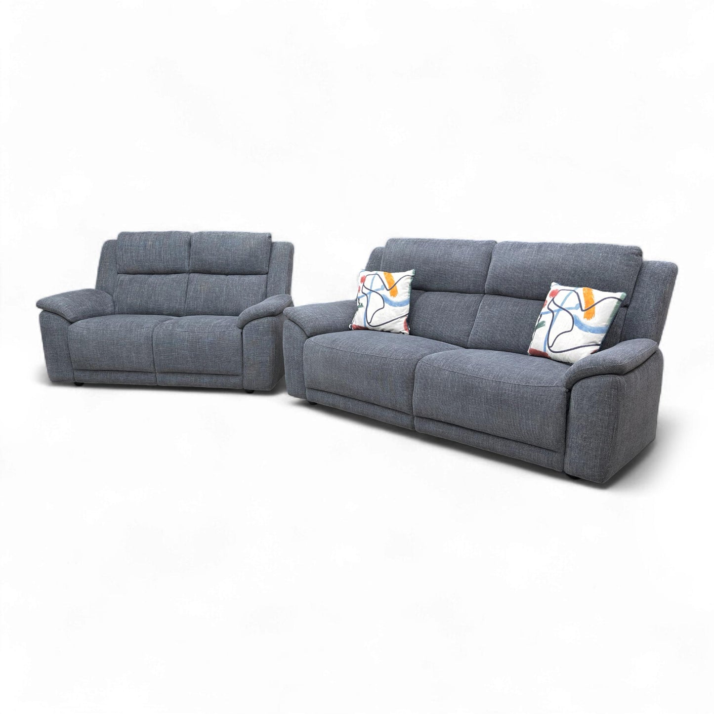 Side profile of the Utah 2 Seater Sofa (163 cm wide), showing its high back (100 cm) and padded armrests.