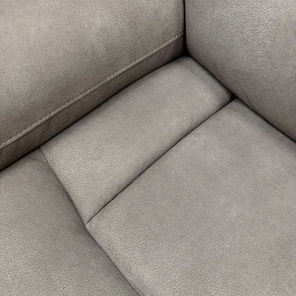 Detailed close-up of the Nappa Grey water-resistant fabric upholstery.