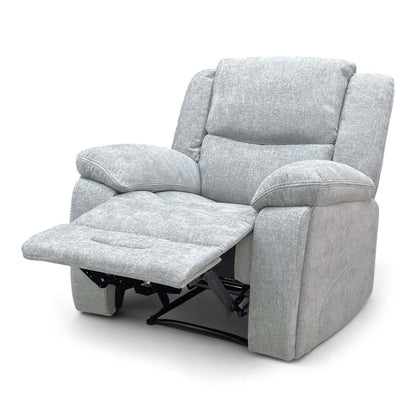 View of the Weston Recliner Chair fully reclined, demonstrating the extended footrest for optimal relaxation.