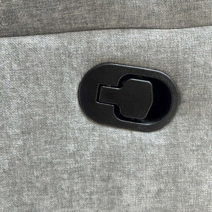 Detailed shot of the manual recliner release lever positioned on the side of the chair.