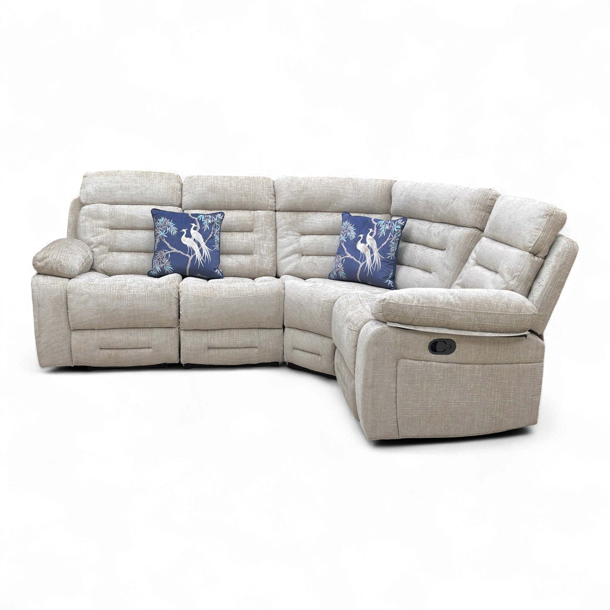 Full view of the 190 cm deep chaise section of the modular corner sofa, perfect for lounging.