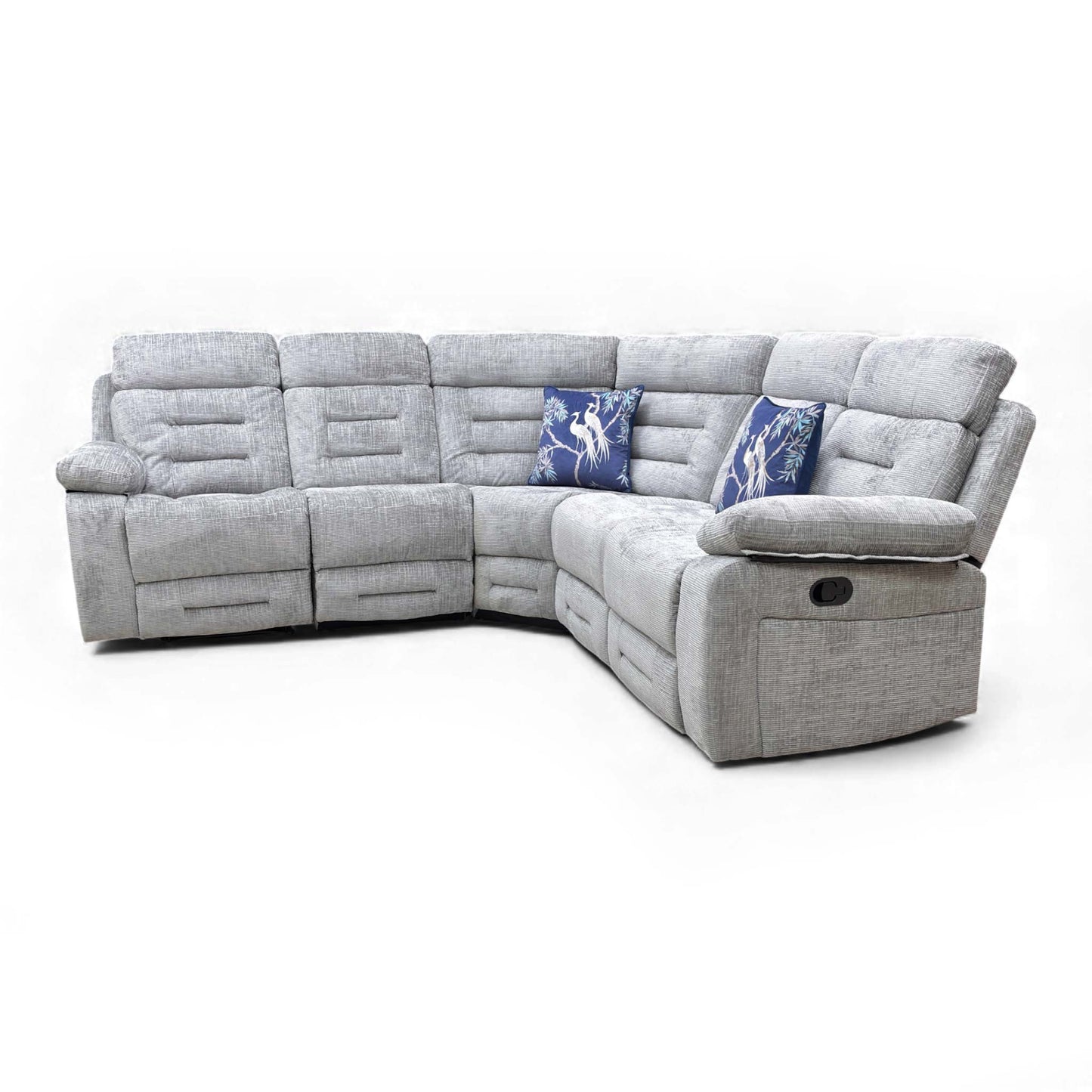 Angle focusing on the corner unit of the Wilbur sofa, showing the seamless L-shape.