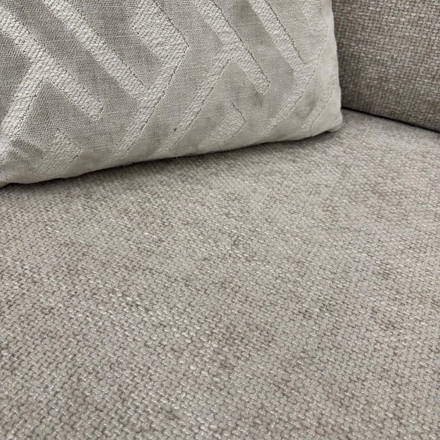 Close-up of the Ivory Woven Fabric with a cosy waffle-effect texture.