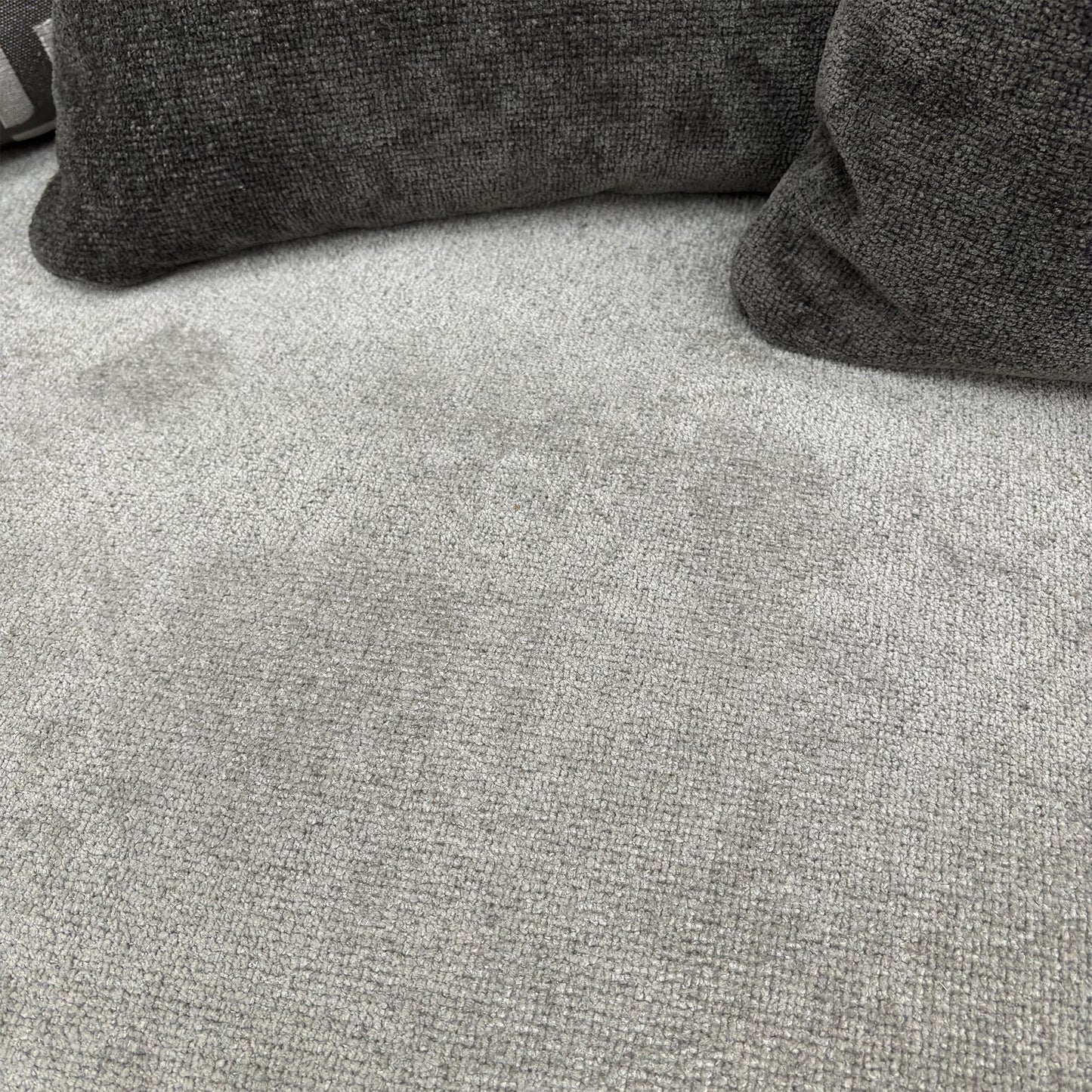 Close-up view of the 3 Seater Sofa's scrolled arm and the distinguishing Gold Trim detail along the base.