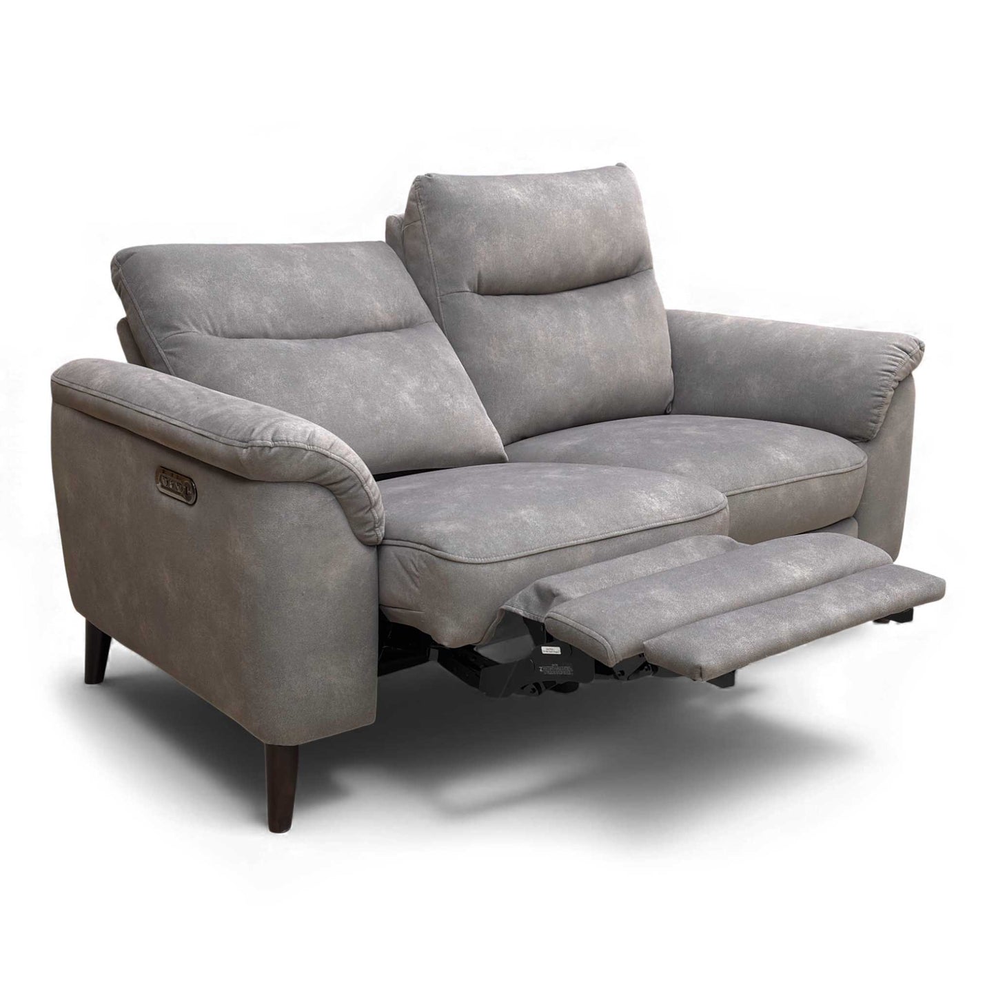 Angled view of the Morgan 2 Seater Recliner Sofa, demonstrating the comfortable, partially-reclined position.