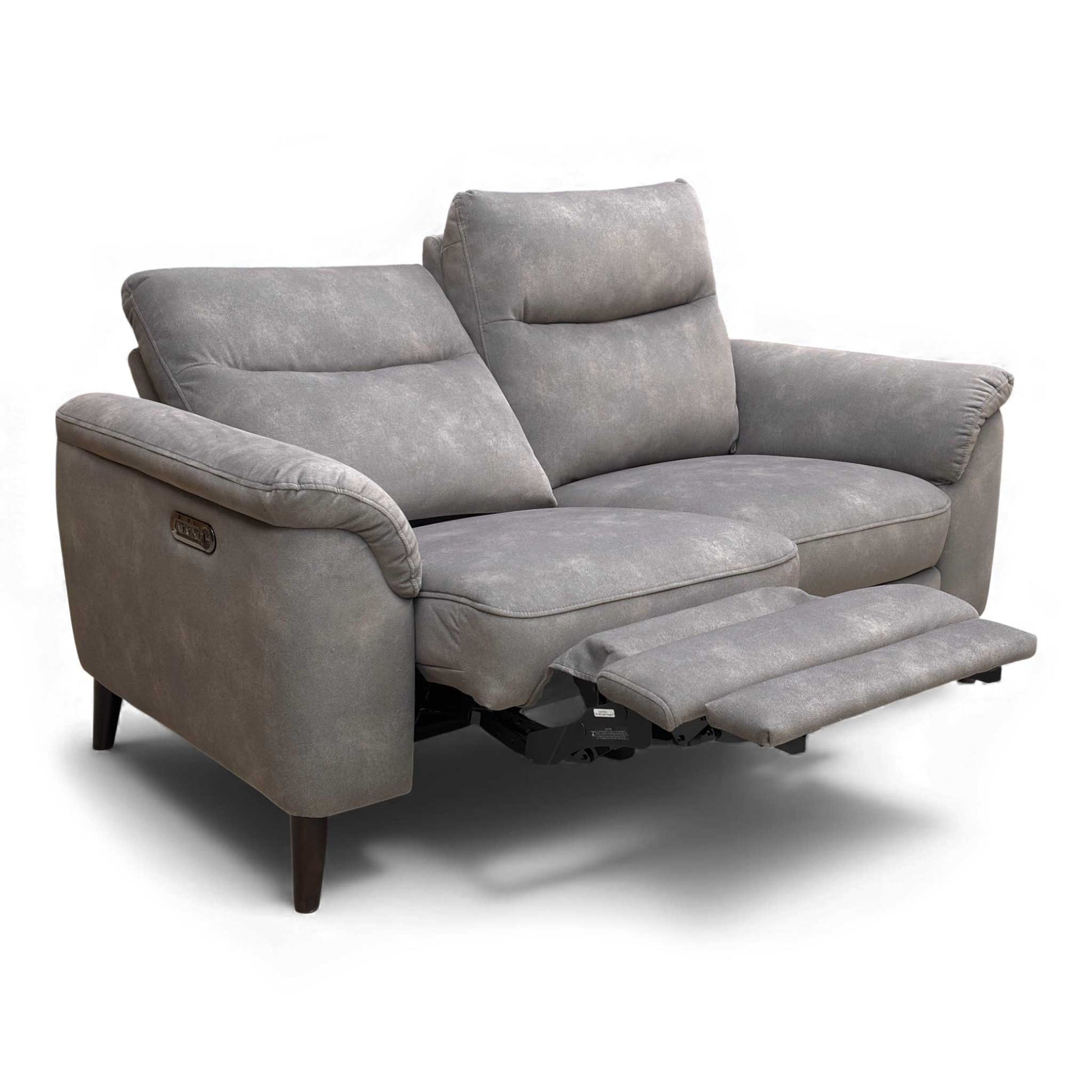 Angled view of the Morgan 2 Seater Recliner Sofa, demonstrating the comfortable, partially-reclined position.