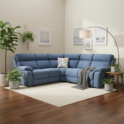 Living room Digital rendering of the Moreno Corner Sofa, highlighting its modern design and supportive back.