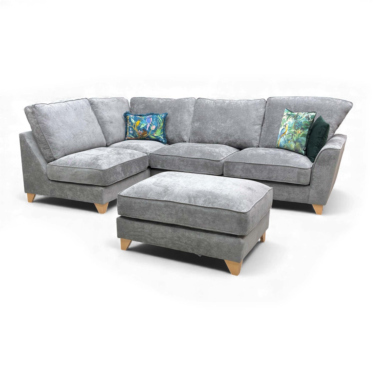 Angled view of the corner sofa.