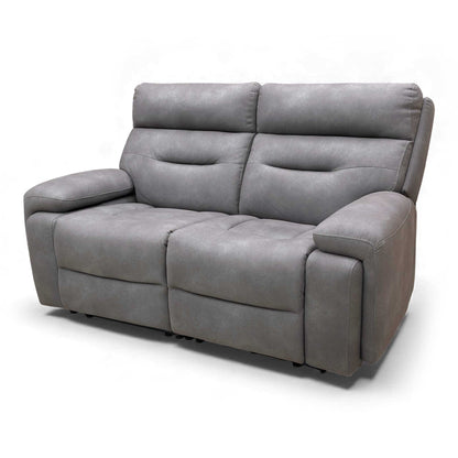 Close-up of the soft Nappa Grey fabric upholstery and stitching detail.