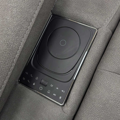 Full view of the Cinemax Sofa in the maximum power recline position.