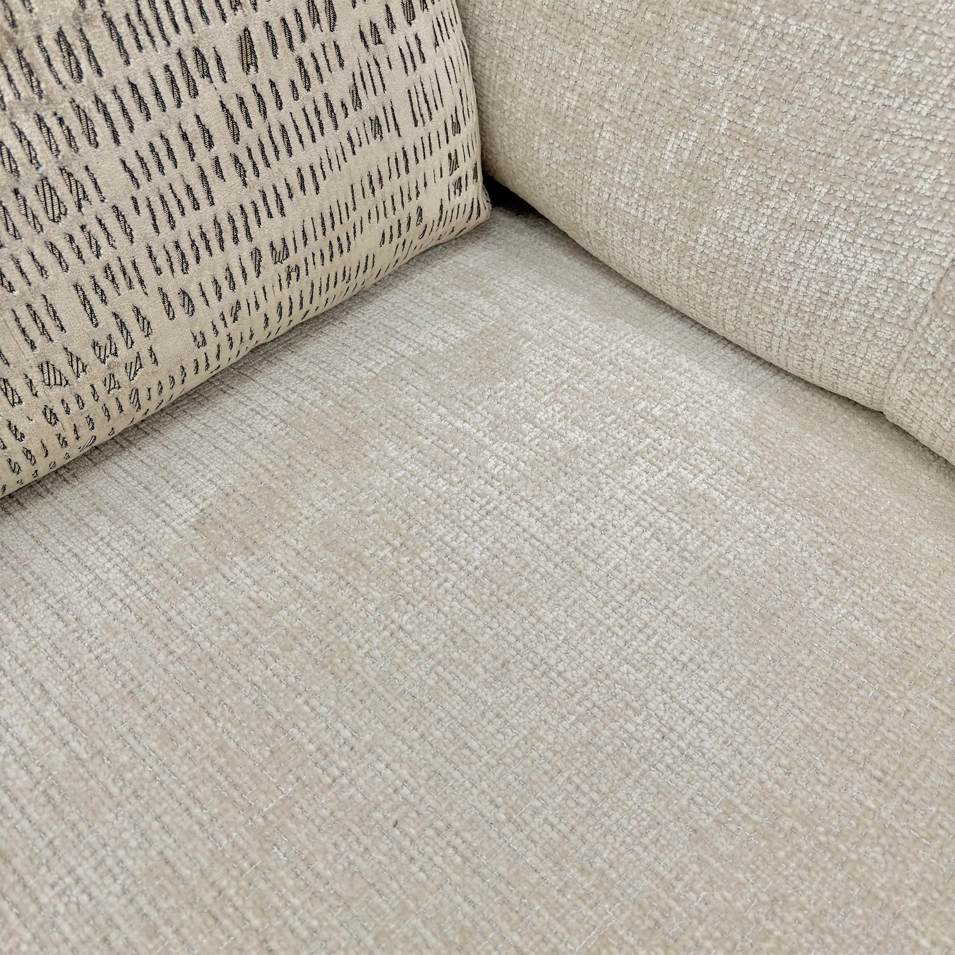 Close-up of the woven fabric texture.