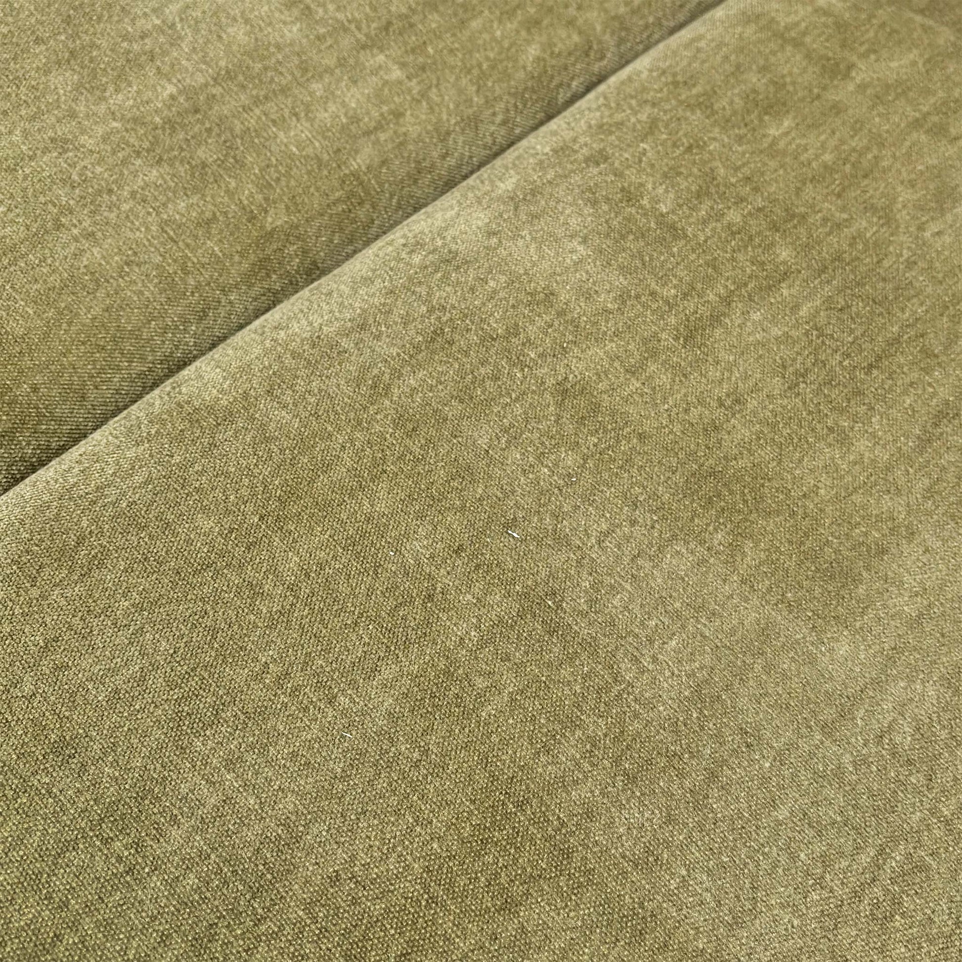 Close-up of the footstool's surface, showing the chenille texture.