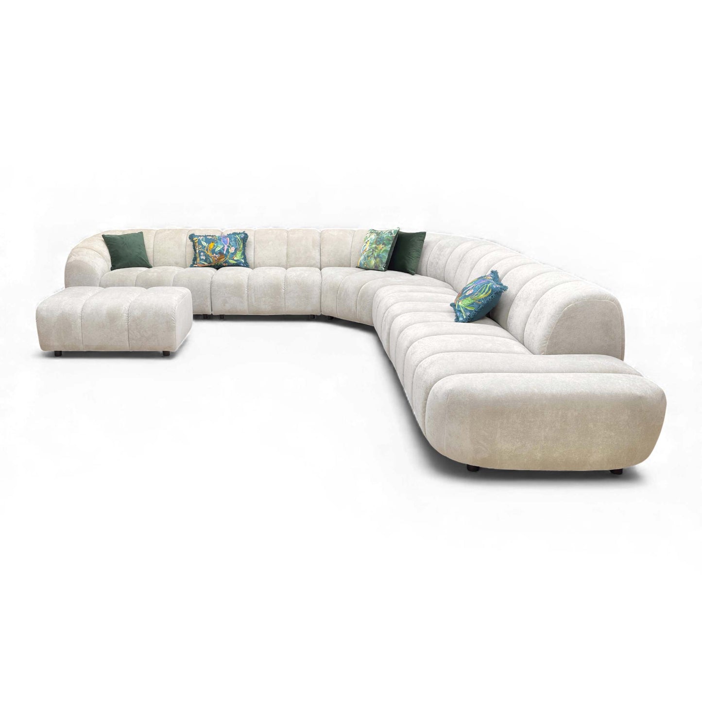 Full frontal view of the main seating area of the Waldorf Corner Sofa.