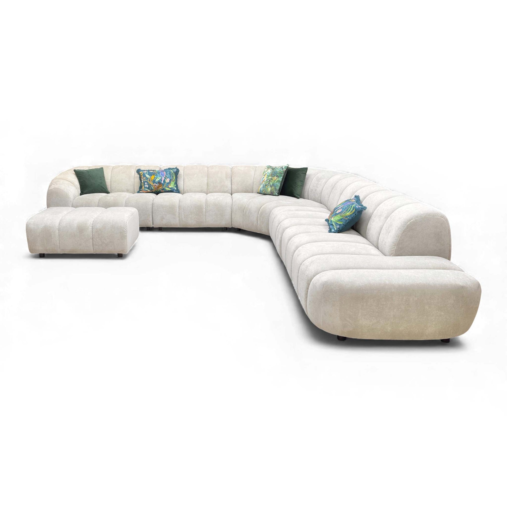 Full frontal view of the main seating area of the Waldorf Corner Sofa.