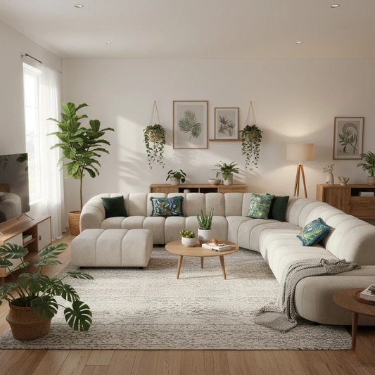 Living room of Digital rendering of the Waldorf Sofa Set configuration.