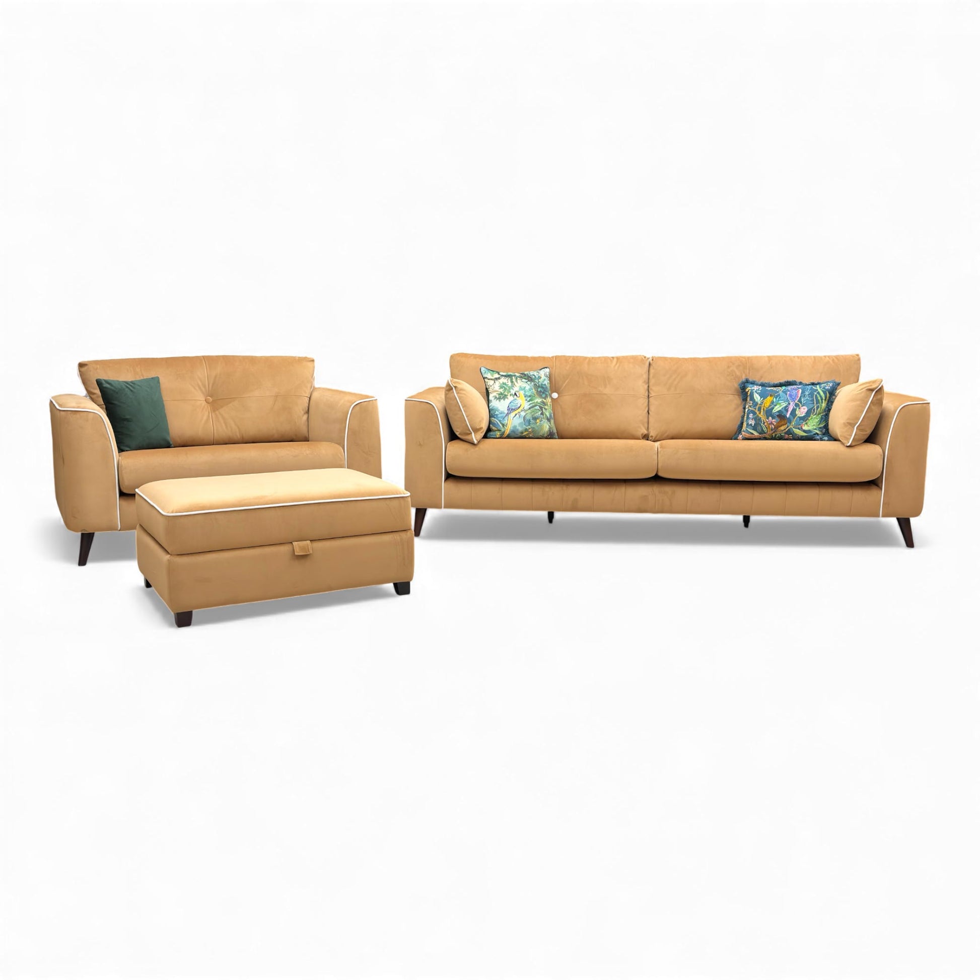 Alternative angle of the Remy Sofa Set showing the loveseat and sofa together.