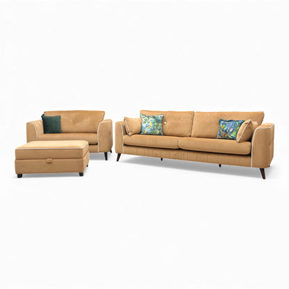 Full view of the Remy Loveseat with high backrest.