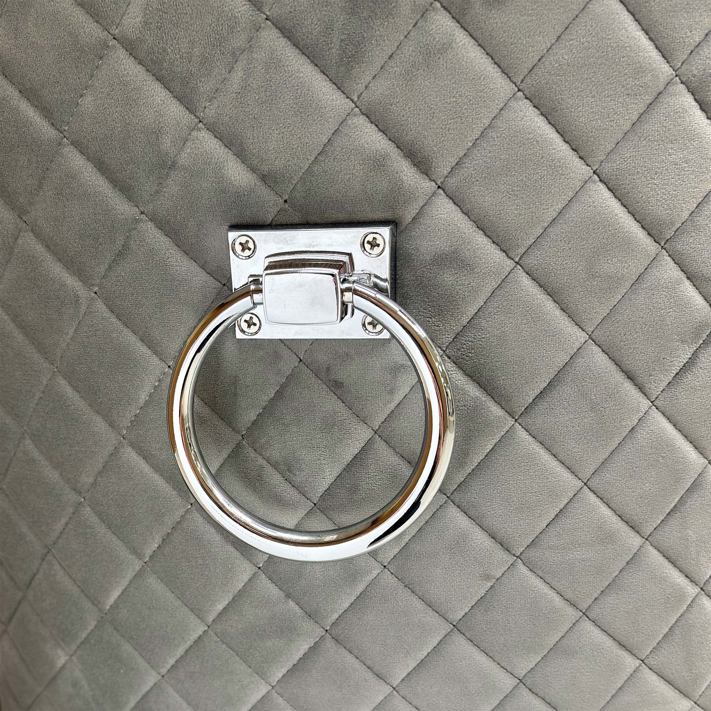 ‘Dolce’ Grey Velvet Knocker Handle Dining Chair - Set of 4